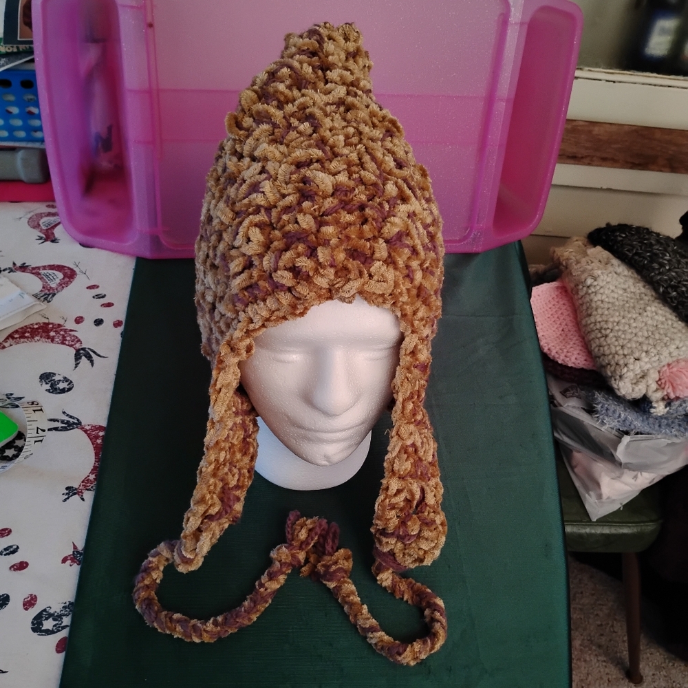 Handmade Crochet Women's Hat With Earflaps